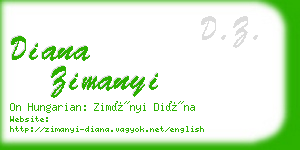 diana zimanyi business card